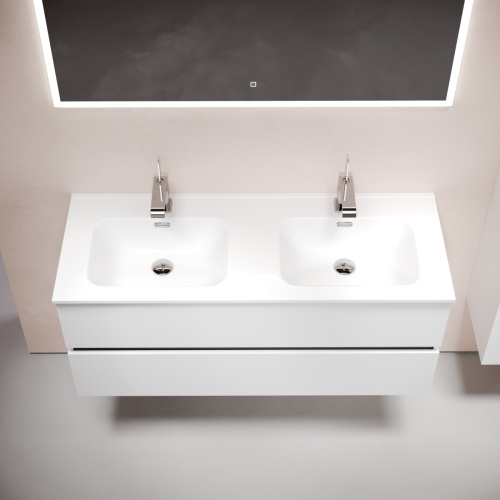 Тумба под раковину Sancos Urban UR120-2W 120х50 подвесная цвет белый - фото 5